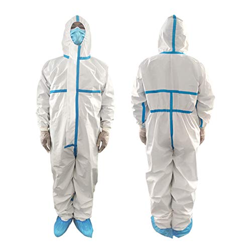 Protective Clothing with Hood Long Front Zipper, Protective Coveralls with Elastic Cuffs Great