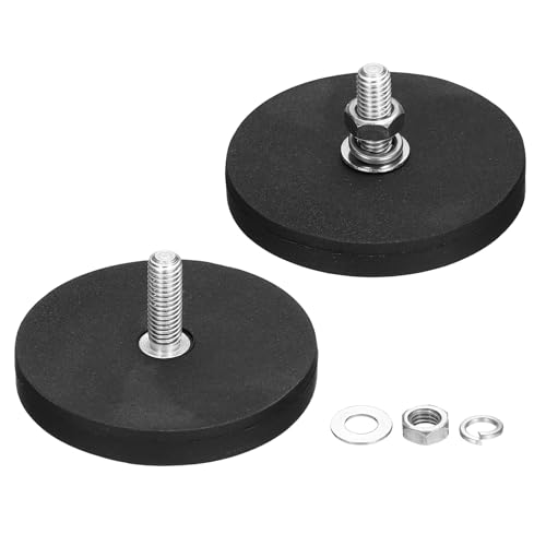 QUARKZMAN Magnesy powlekane gumą, 2 szt. 3,5 cm, odporne na zarysowania, podstawa magnetyczna z trzpieniem gwintowanym M5 i nakrętką, uchwyt magnetyczny do aparatu, listwy świetlnej, narzędzia do