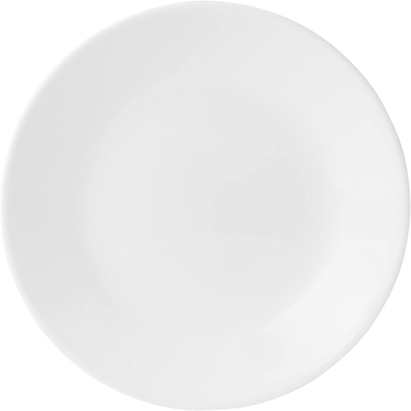 Juego de Platos para Aperitivos de Ensalada Vitrelle 6.75", Vidrio de Triple Capa y Resistente a las Virutas, Platos Redondos Ligeros, 1 Pieza Blanco Hielo Invernal
