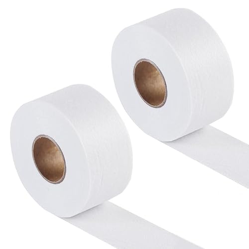 2 Rolls 2\" x 30 Yards White Fusible Batting Tape for Quilting Supplies, Fusible Sheer Binding Tape for Sewing