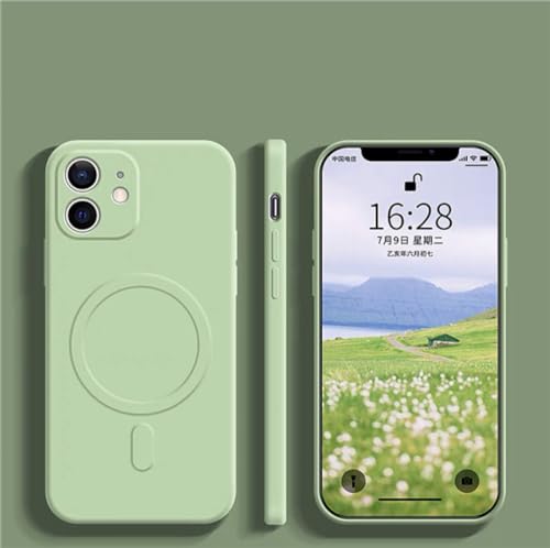 Étui de protection antichoc magnétique pour iPhone 14 Pro silicone vert