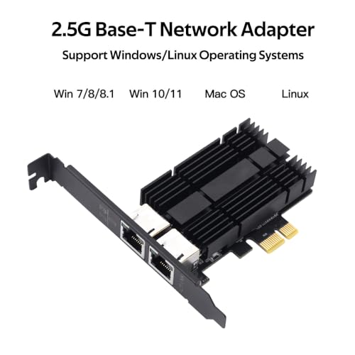 Tarjeta NIC PCIe de doble puerto 2.5G Intel I226 de 2500 Mbps para Linux y Windows 5