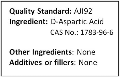 Pure D-Aspartic Acid (DAA) Powder AJI Quality Standard (500 Grams (1.1 lb))