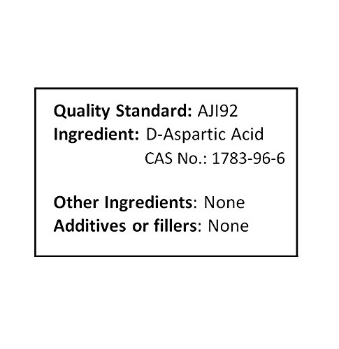 NuSci Pure D-Aspartic Acid (DAA) Powder AJI Quality Standard (250 Grams (8.8 oz))