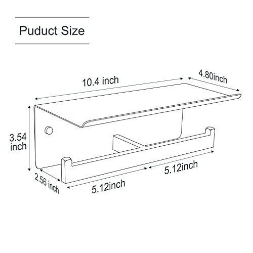 Crw Double Toilet Paper Holder With Shelf, Commercial Toilet Paper Dispenser, Stainless Steel Dual Tissue Roll Holder For Bathroom, Brushed Nickle Wall Mounted Rustproof #TOP5