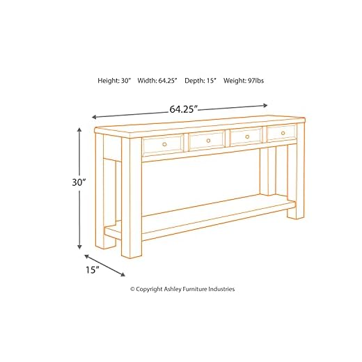 Rustic Ashley Gavelston Sofa Table with Drawers