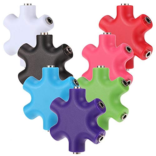 Headphone Splitter, FiveRen 5-Way 3.5mm Audio Headphones Multi Jack Splitter Headset Stereo Adapter
