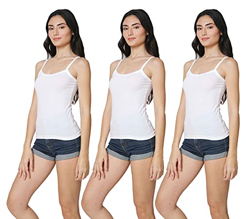 Image of Good Connection Women's Spaghetti Straps Plain Cotton Camisole Slip Seamless Tank Top