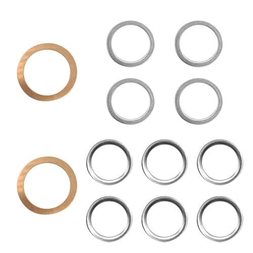 Image of 12PCS Transfer and Differential Case Drain Plug Crush Gasket Kit, 1215710010 9043024003 90430A0003, Comptaible with Toy0ta 4Runner Land Cruiser Sequoia ES350 RC300