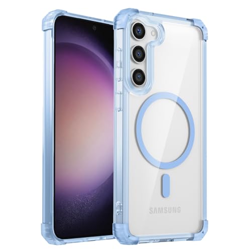 Funda magnética para Samsung Galaxy S23 que evita roturas por caídas accidentales color azul