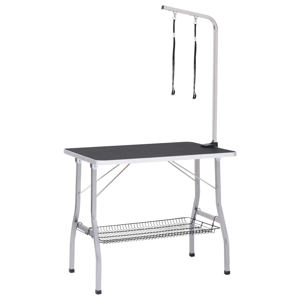 Genérico Mesa de Aseo Ajustable para Perros con 2 Lazos y Cesta,Producto para Mascotas y Animales,Productos para Mascotas,Productos de higiene para Mascotas,Negro,15.35 kg,171068