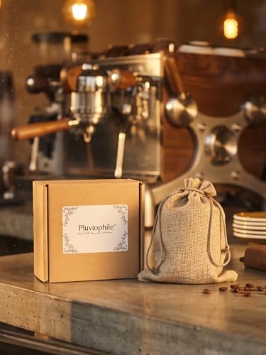 Image of Pluviophile Cozy Cafe Scented Candle | Coconut & Soy Wax | Hand-Poured | Amber Glass Jar with Lid | 240g /8oz, Vegan Coffee Candle for Home, Bedroom, Work Desk & Gifting