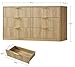 TEENFON Fluted 6 Drawer Dresser for Bedroom, Wide Modern Chest of Drawers with Metal Handle, Curved Profile Design, Wood Closet Clothes Storage Organizer for Bedroom, Living Room, Hallway, Natural