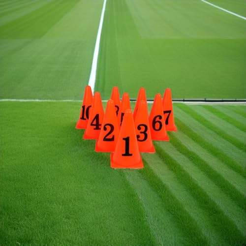 Cônes d'obstacles orange numérotés en polyéthylène résistant