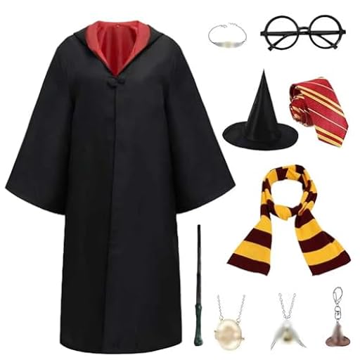 ZHYUGOYA Disfraz de Mago para Niños Adultos, Costume de Mago con Capa Bufanda Corbata Cetro Gafas Sombrero Collares Pulsera llavero, Unisex Disfraz Mago Set para Carnaval Halloween Cosplay (XL) | Ya disponible en tu tienda friki favorita! En mundofriki.es!