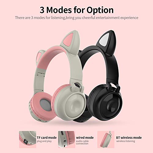 lifcasual ZW-028 Fone de ouvido BT sem fio Cat Ear Lighting Dobrável portátil estéreo esportes jogos