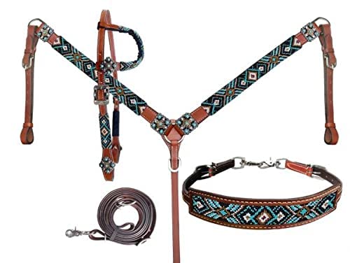 Showman Black & Turquoise Beaded Southwest Design...
