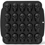 20 Cavities Large Skull Silicone Mold - 3D Skull Ice Cube Mold, Halloween Silicone Molds Bpa Free for Chocolate, Jelly, Wax Melt, Ice Cubes, Gelatin and Resin