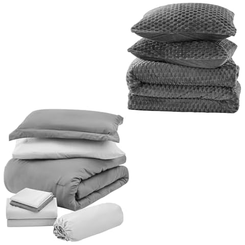 INFIIXSO Queen Comforter Set - 7 Pieces and ChiXpace Fluffy Queen Comforter Set Cover