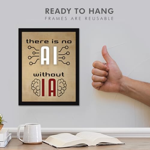 Image of Chaka Chaundh - there is no AI without IA - Motivational Quotes frames for Office, Home, Student -(11 X 14 Inches)