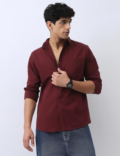 Image of Urbano Fashion Men's Cotton Full Sleeve Regular Fit Casual Solid Shirt