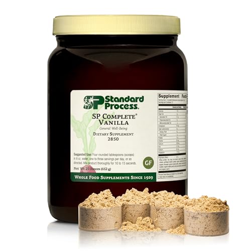 Standard Process SP Complete - Whole-Food Nutrition for Immune & Liver Function - Protein Source with Antioxidant Activity - Post-Workout Muscle Support - Gluten-Free & Non-Soy - Vanilla, 23 oz