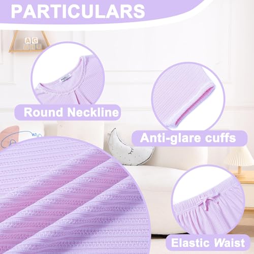 V.&GRIN Girls Women Pajama Set, Summer Ribbed Knit 2 Piece Short Sleeve Sleepwear Mommy and Me Matching Pjs Sets3