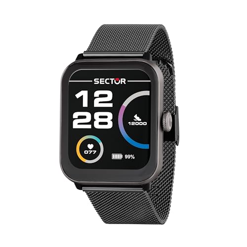 Materiali: Smartwatch da uomo, in acciaio, plastica, con cinturino in acciaio e chiusura a gancio