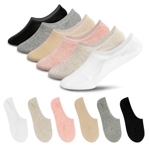 7DaysSocks Women's Men's No Show Non Slip Odor-Free Fragrant Seamless Cotton Socks 6 Pair Set