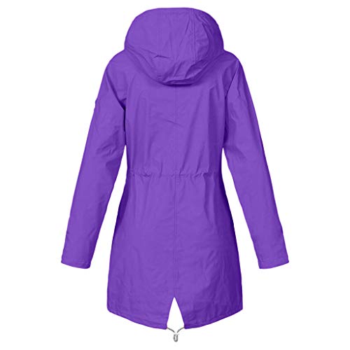 Regenjacke Damen Wasserdicht Atmungsaktiv Lang Regenmantel mit Kapuze...