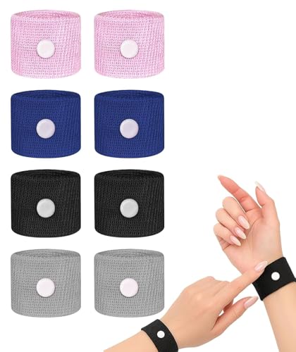 Image of Anti-Nausea Wristband for Anxiety, Travel, Sea, Car, Air Sickness Reliefs Handband with Pair (pack of-4)