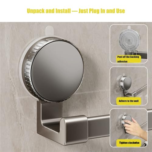 Porte-serviettes ventouse anti-perçage pour carrelage étagère double barre aluminium 50cm - 3