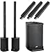 Produktbild McGrey E-208LAB Aktiv Line Array Akku-Säulenanlage Stereo Set - Linienstrahler-PA im 2er Set - 200 Watt (RMS) - 8" Subwoofer - 2,5" Breitbandlautsprecher - USB/SD/Bluetooth® Media-Player - Schwarz