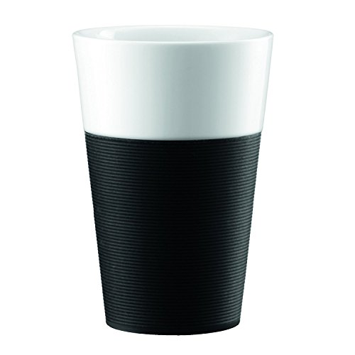 Mug 2 piezas con funda de silicona 0.6L negro/blanco miniatura 1
