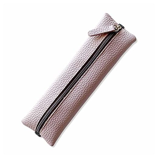 SinnWunder® echt Leder Feder-Mäppchen, Stifte-Etui mit Gummiband für Ringplaner oder Bullet-Journal - Rosa