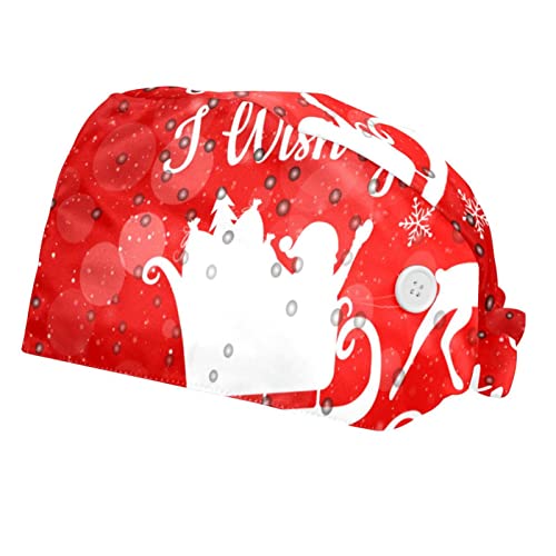Casquette de travail Noël fond rouge : protégez vos cheveux durant les fêtes avec ce lot de 2