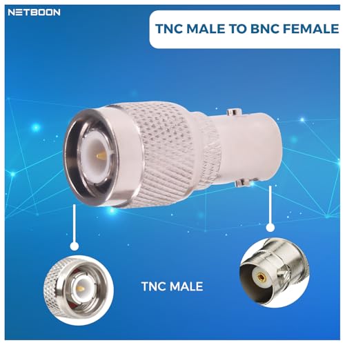 NETBOON-TNC-Male-to-BNC-Female-Straight-Coaxial-RF-Adapter-50-Ohm-Connector-for-RF-Applications-Antennas-Radios-and-Testing-Equipment-2-Pack
