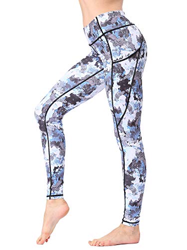 FLYILY Legging de Sport Femme Taille Haute Pantalon Yoga Mode Faire des Exercices Leggings(1-Camouflage,L)