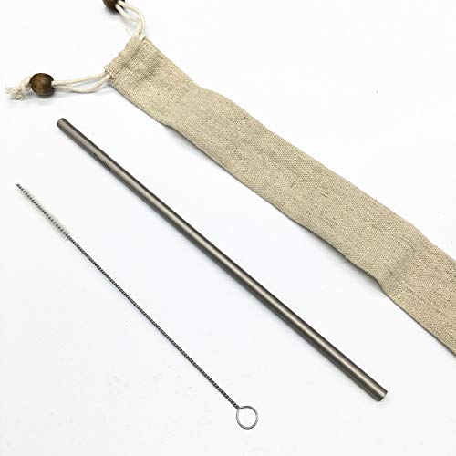 Titanium Straight Drinking Straw with Cleaning Brush