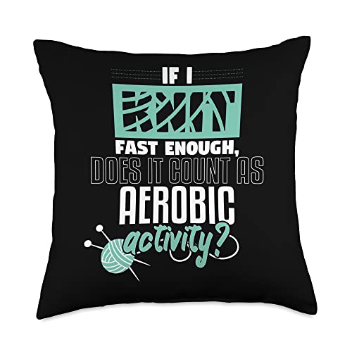 Knit Fast Aerobic Activity Throw Pillow