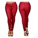 ATB Womens Plus Size Cotton Jeans Look Skinny Jeggings Stretch Pants Burgundy XL New