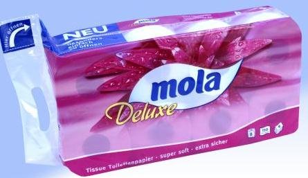 Preisvergleich Produktbild Mola Deluxe Toilettenpapier, weiß, 4-lg., 72 Rollen