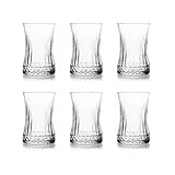 Der-Porzellan-Laden by Pasabahce Elysia Teegläser 170 ml, 6er Set, Tee Gläser aus Kristallglas, spülmaschinengeeignet