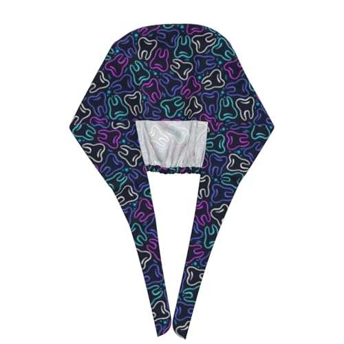 Image of Adjustable Working Cap Breathable Unisex Women Men Elastic Bandage Tie Back Hats Scrub Nursing Doctor Surgeon Cap
