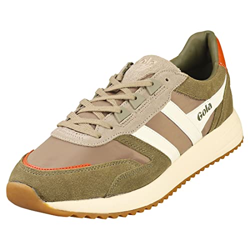 Gola Men's Chicago Sneaker, Rhino/Khaki/Off-White, 11