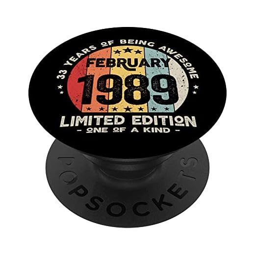 Regalo 33 años Cumpleaños Hombre Mujer - Febrero 1989 PopSockets PopGrip Intercambiable
