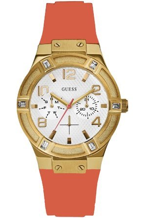�Q�X GUESS W0564L2 Women's Jet Setter Multi-Function Silicone/Rubber Strap ���� ���f�B�[�X �r���v �y���s�A���i�z