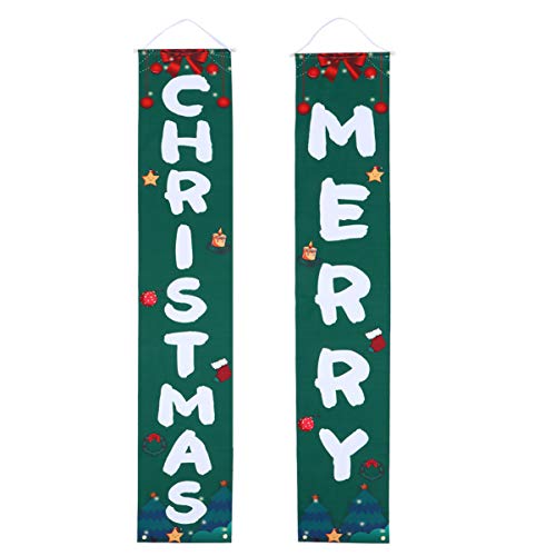 Cabilock Placa de Natal Merry Christmas varanda Decorações para casais Banners para pendurar ao ar l