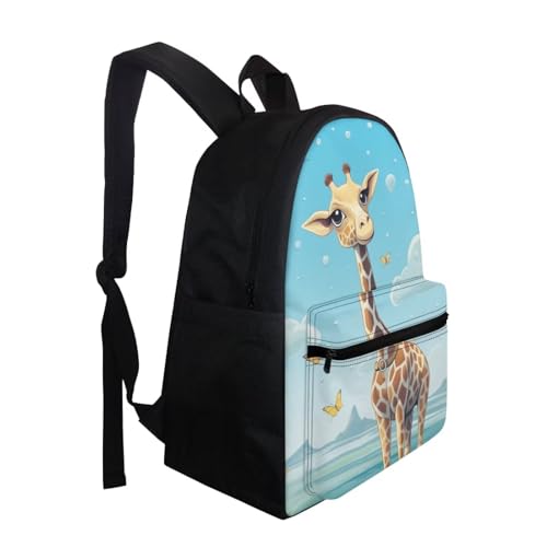 Cute Giraffe Print Backpack for Girls 3rd Grade Lightweight Kids Backpack for Boys Large Capacity Laptop Rucksack Casual Water-resistant Daypack2