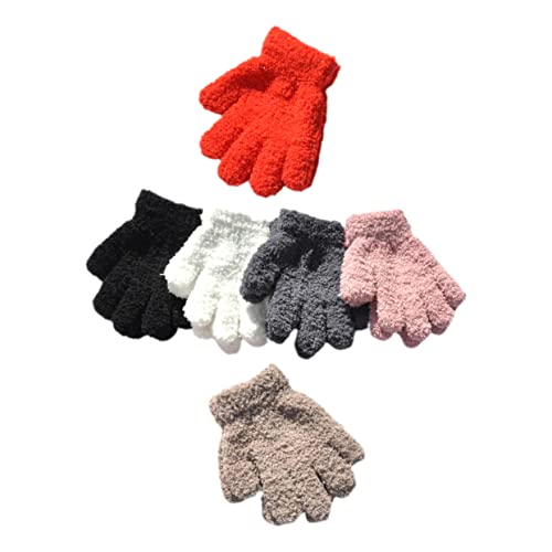 FOMIYES Warmest Children's Gloves 6 Pairs Knitted Winter Mittens Portable Outdoor Indoor Boys and Girls Supplies Snowproof Cold Weather
